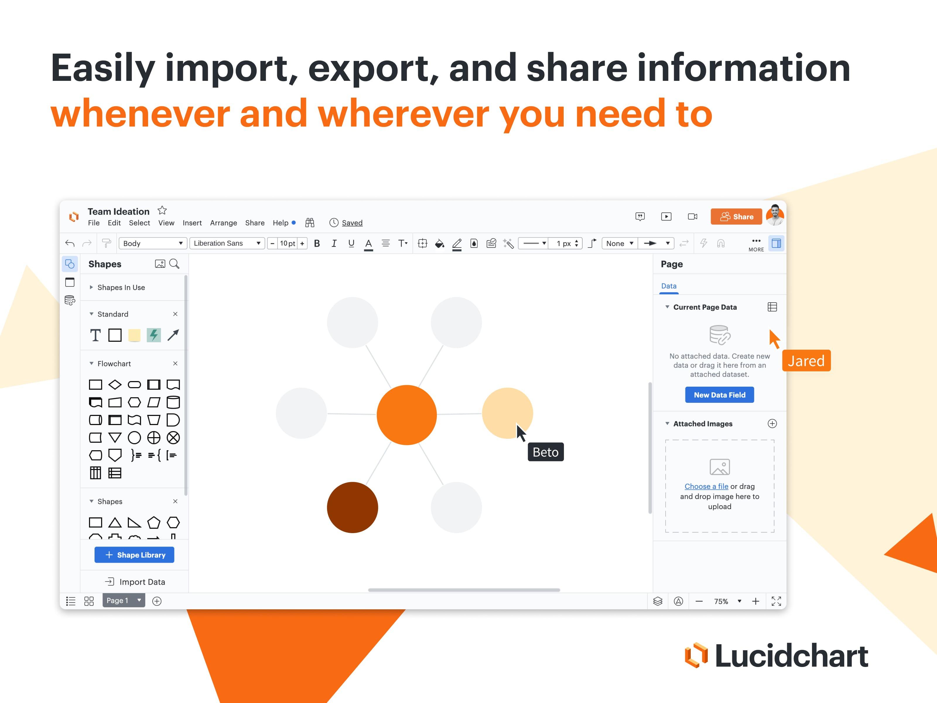 Lucidchart - Import, export and share information easily at all times, online