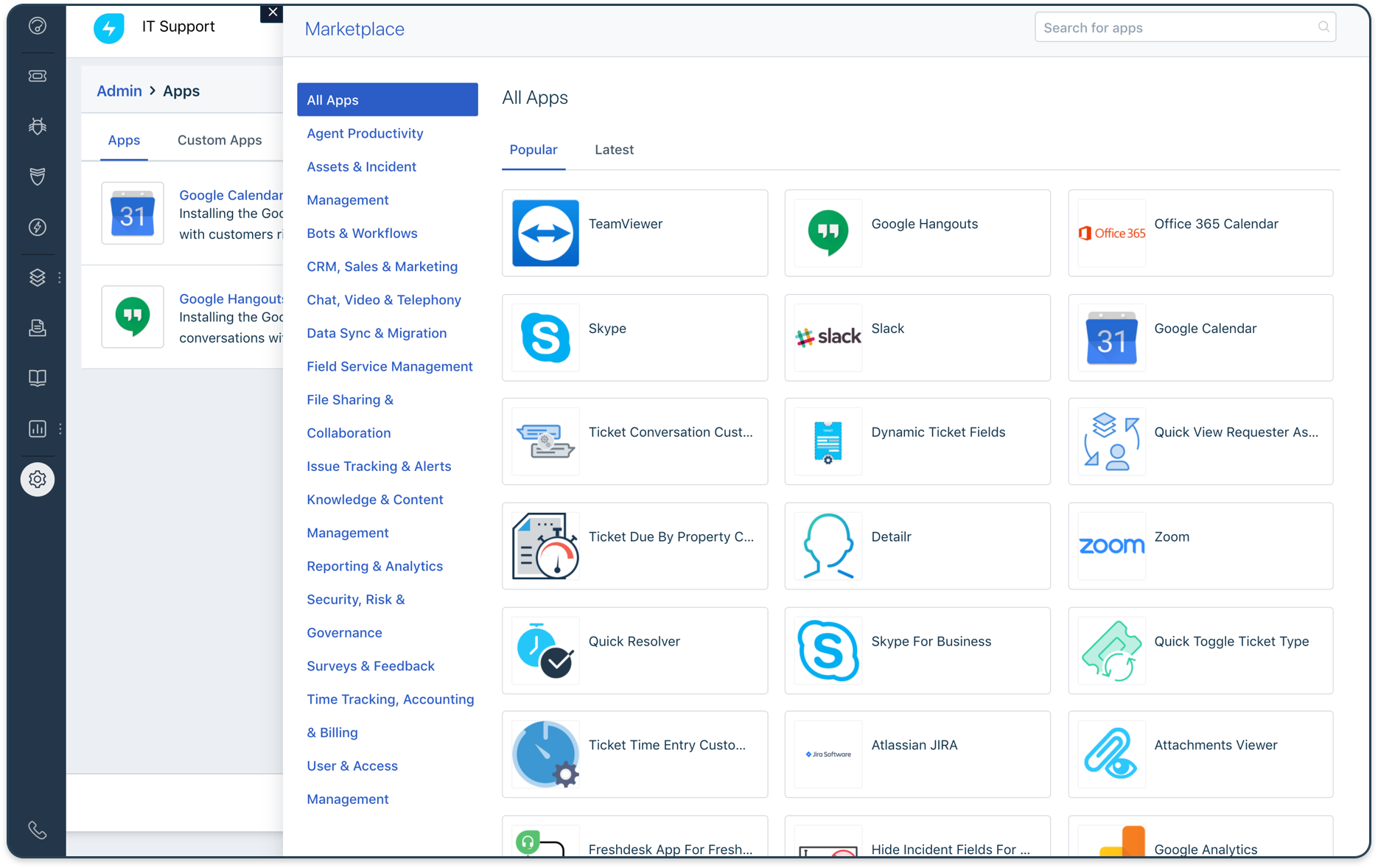 Freshservice - Meet your expanding customer needs with the open and flexible Freshworks Platform providing rich API for custom integrations and an apps marketplace.