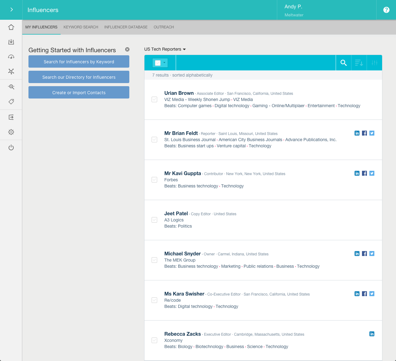 Meltwater - Identification de journalistes