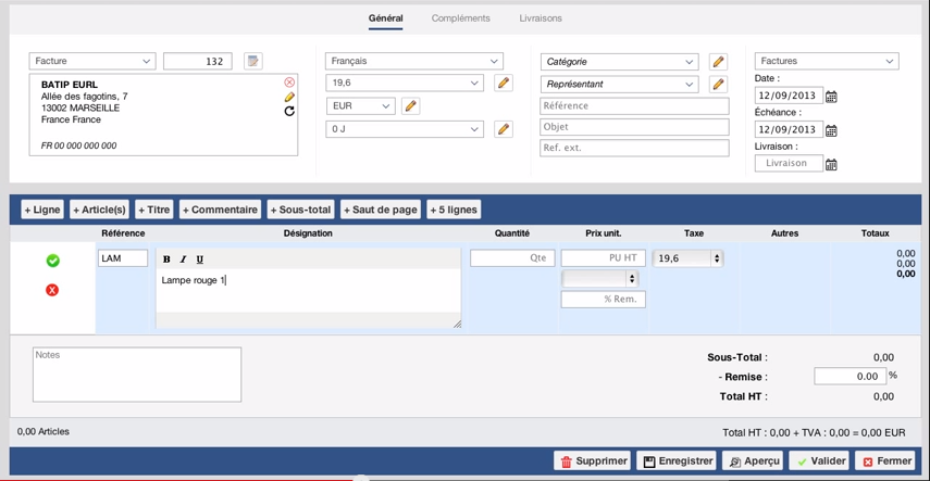 Flexina devis et facturation - Flexina: Purchase Order Tracking payments / settlements, Import