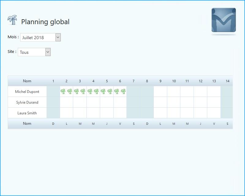 Mon Intranet - Planning des congés