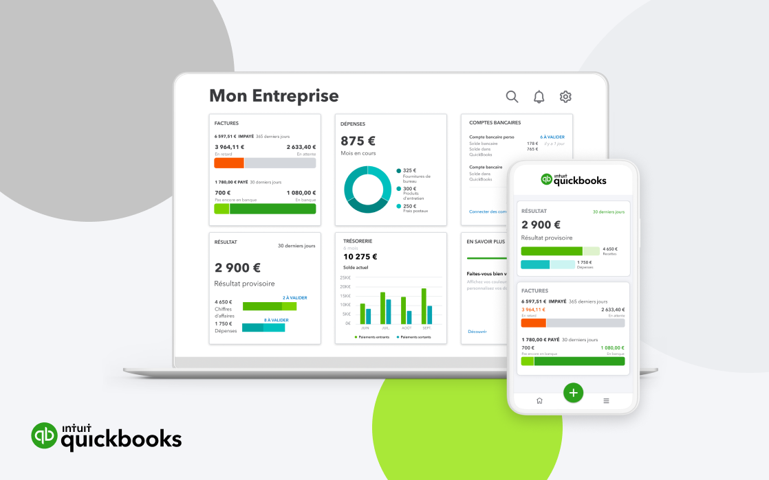 QuickBooks - Tableau de bord