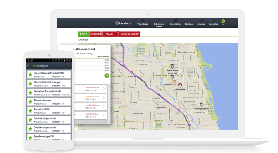 Trackforce Valiant - Equip your Security Officer with m-Post and create your very own Command Center online to monitor activities, GPS locations and incident dispatch