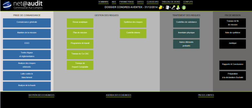 Netaudit - Netaudit: Gestion du plan de mission, Identification des incidences, Dossiers partagés