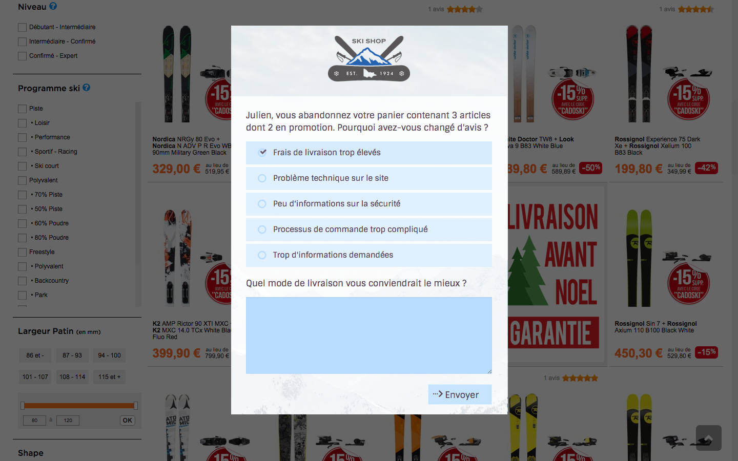 MyFeelBack - Questionnaire abandon de panier