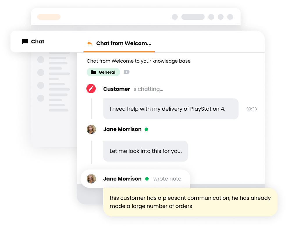 LiveAgent-Mockup-Livechat software notes in chat LiveAgent-Mockup-Livechat software notes in chat