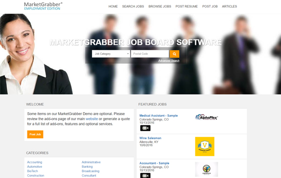MarketGrabber Job Board - Trabajo MarketGrabber Junta-pantalla-0