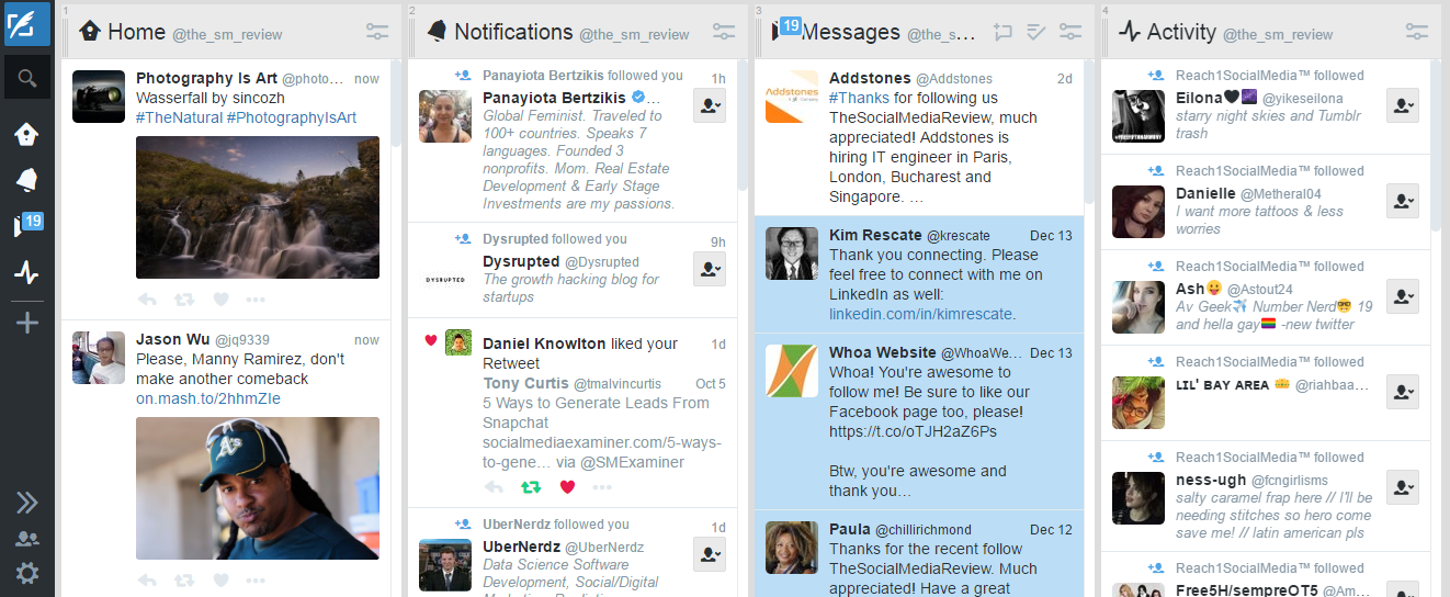 Tweetdeck - Interface globale de Tweetdeck
