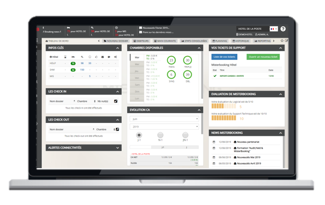 Misterbooking PMS - Page d'accueil personnalisable