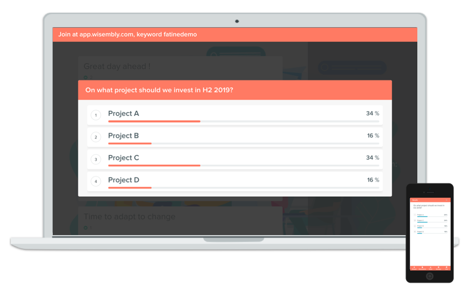 Wisembly - Poll your audience in seconds and instantly bounce back.