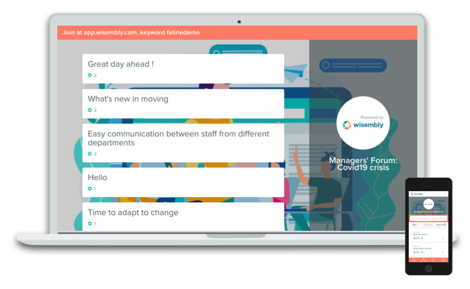 Wisembly - Engage your participants with Q&As and feedback.