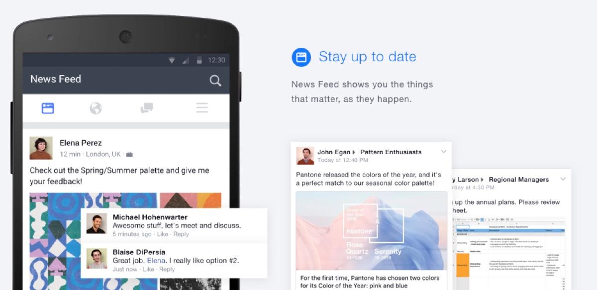 Workplace from Meta - Facebook at Work : Flux d'informations et notification