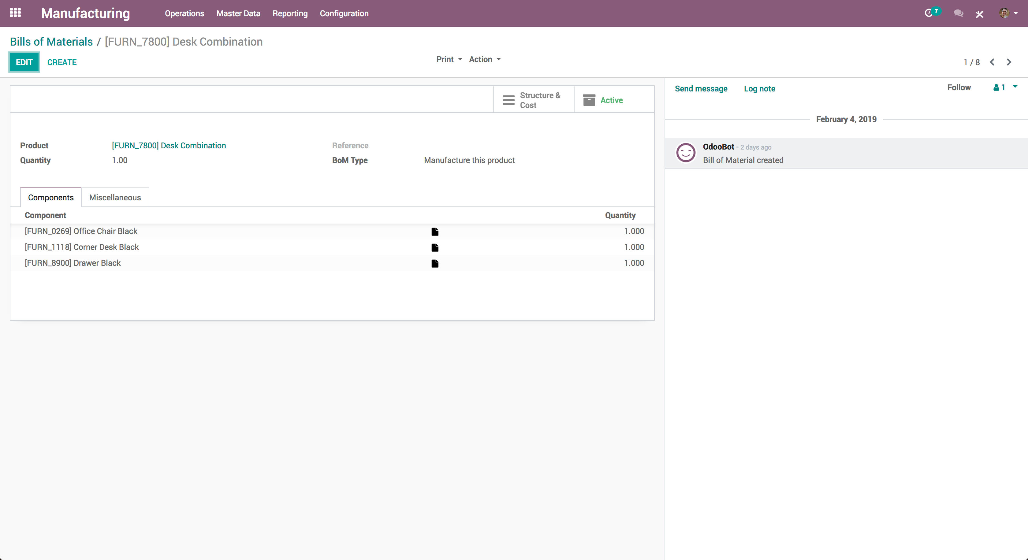 Odoo Manufacturing - Odoo MRP - BOOM