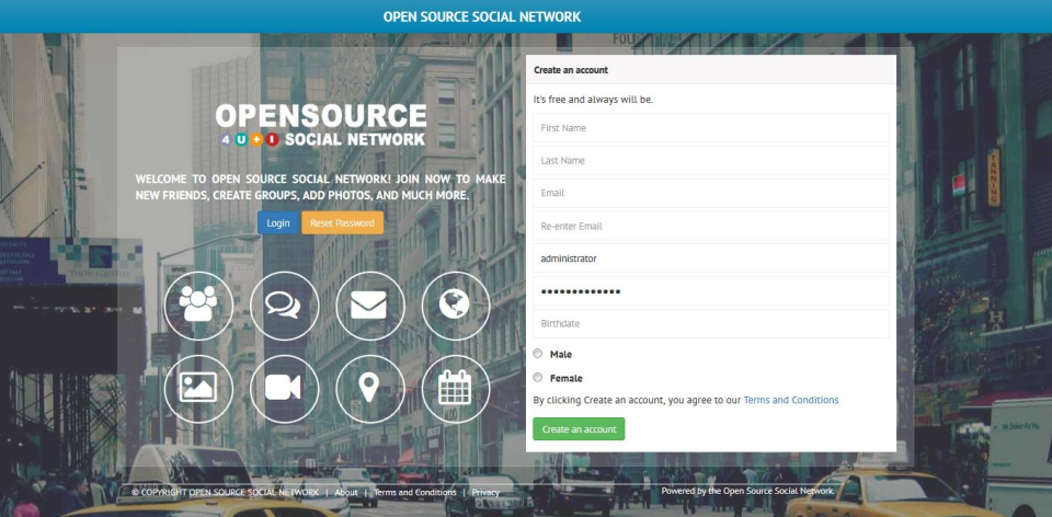 Open Source Social Network - Open Source Social Network-screenshot-0