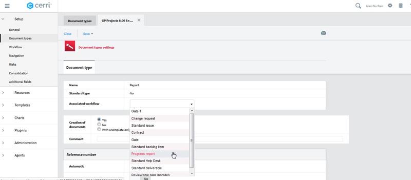 Cerri Project - Screenshot Genius Project : workflow et gestion de documents