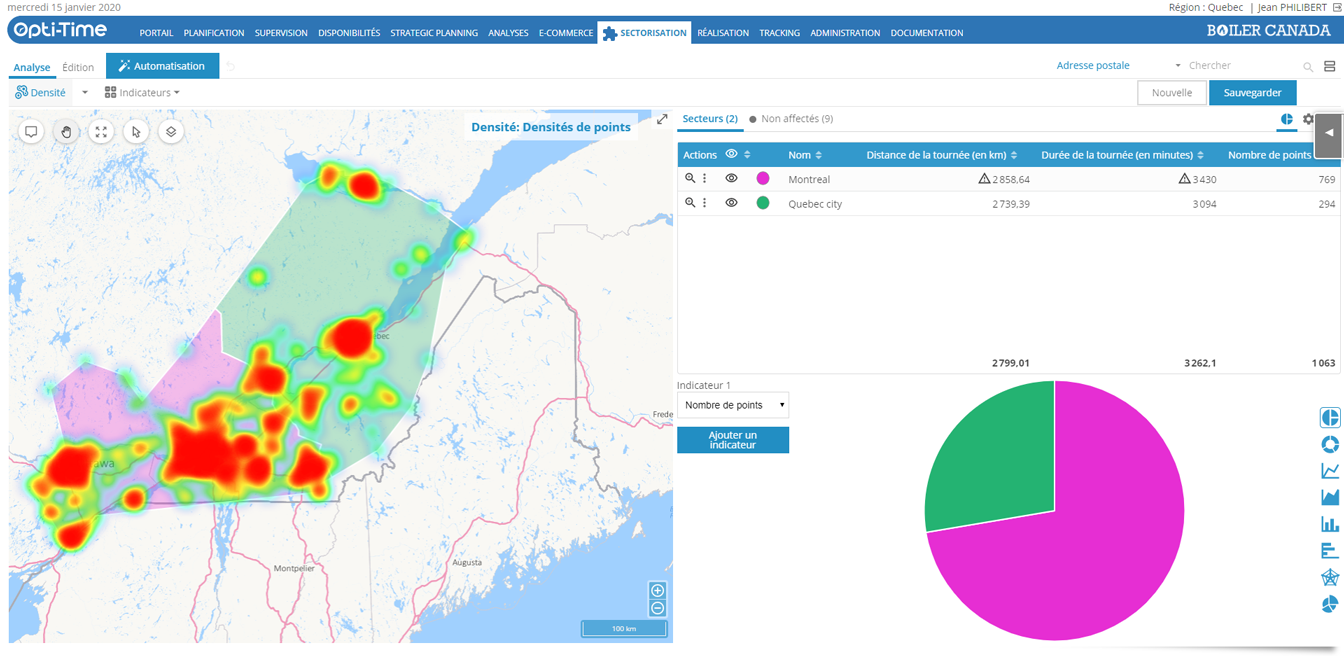 Nomadia Field Service - Fonctionnalités d'optimisation de la sectorisation pour une organisation terrain équitable et réaliste