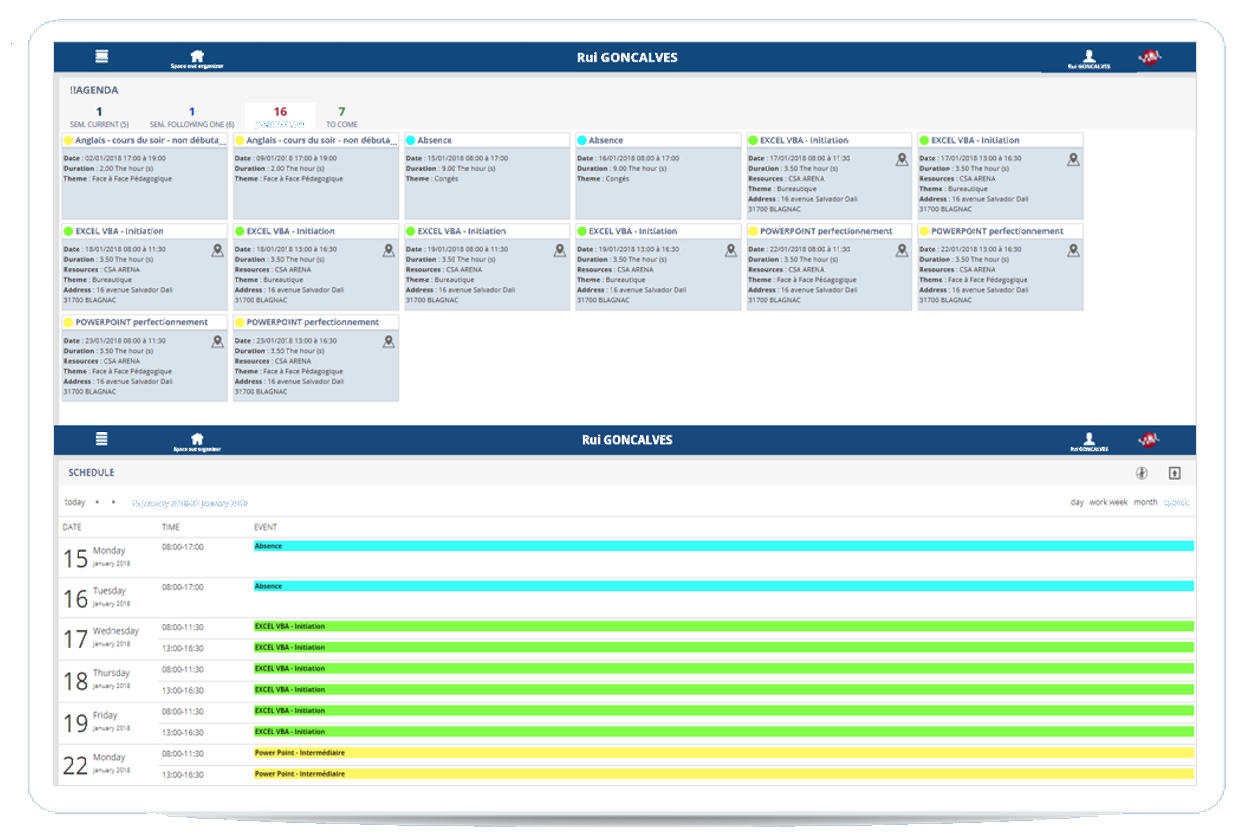 AMMON Campus - schedules graphics