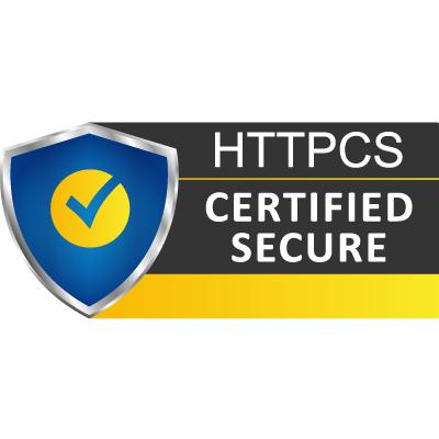 HTTPCS Security - Sceau de certification en sécurité informatique, cliquable sur votre site internet.