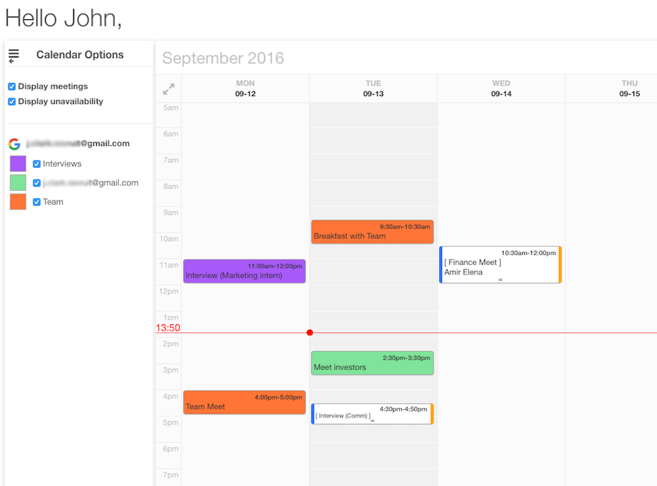 Vis.io - Private calendar