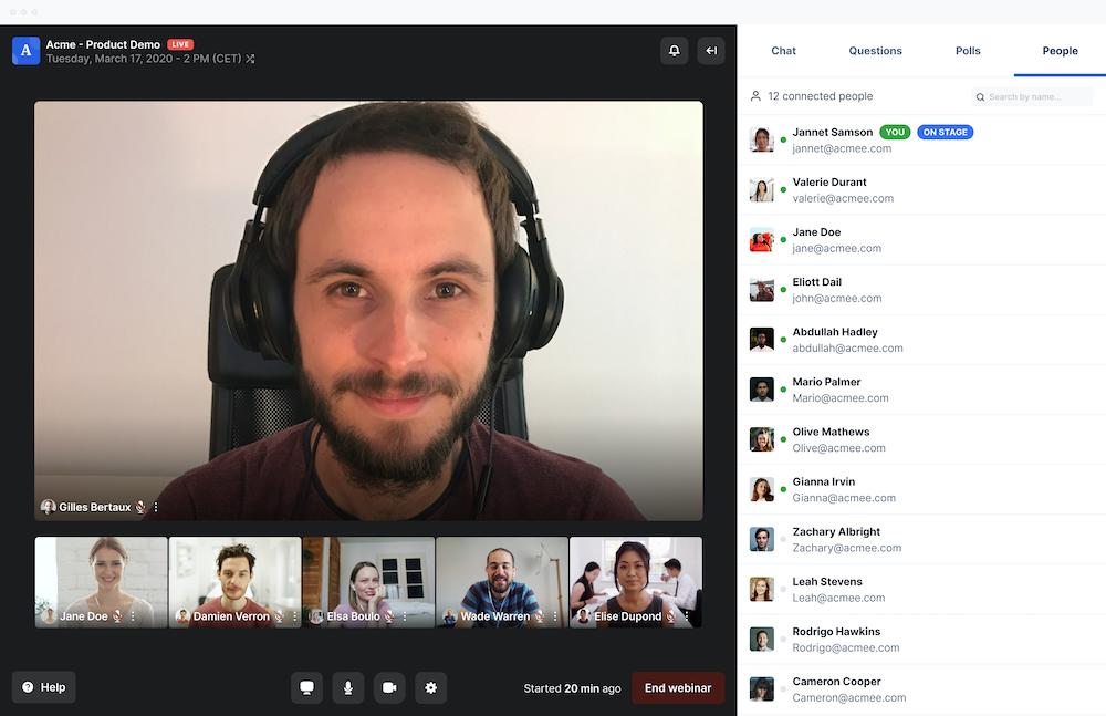 Browser based webinars and meetings Browser based webinars and meetings