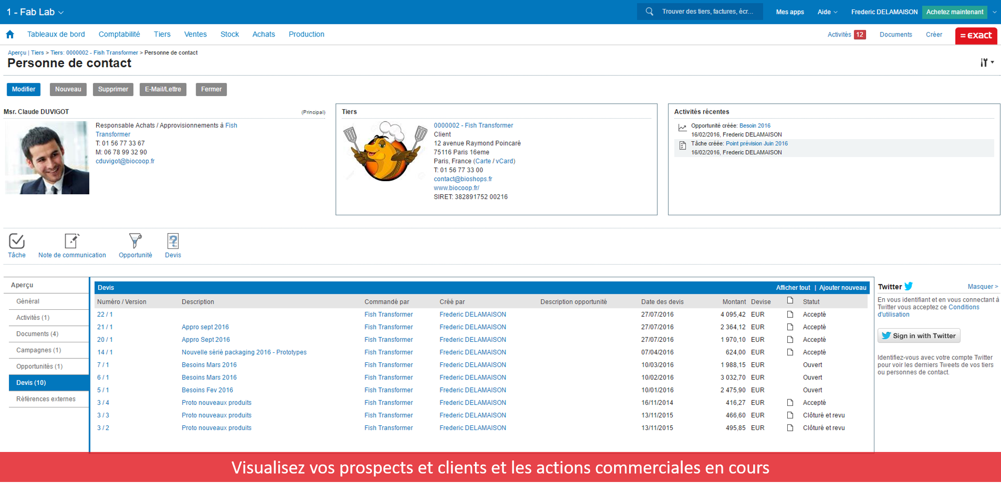 Exact Online - 2-Fiche contact