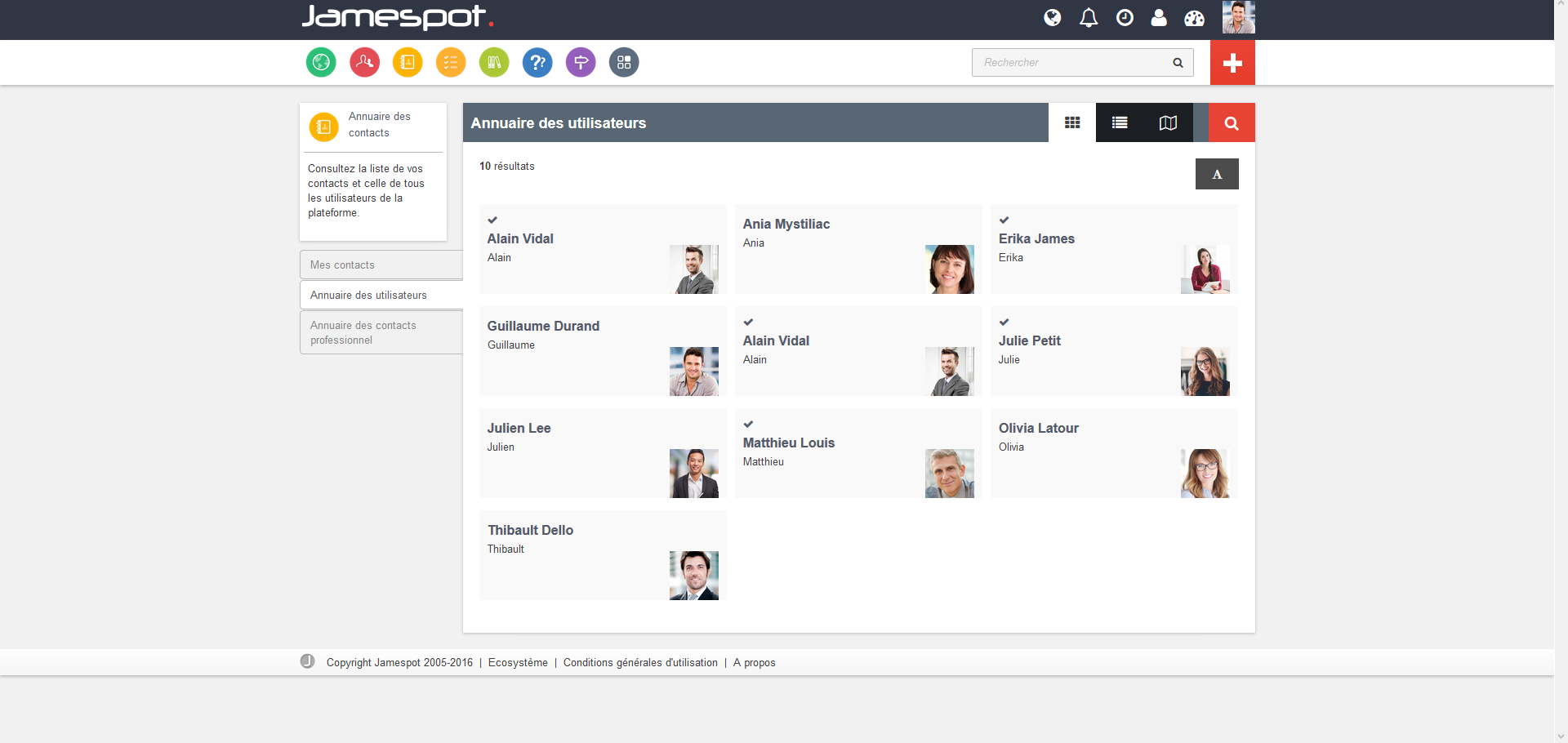 Jamespot Intranet Social - Jamespot :  Annuaire des utilisateurs