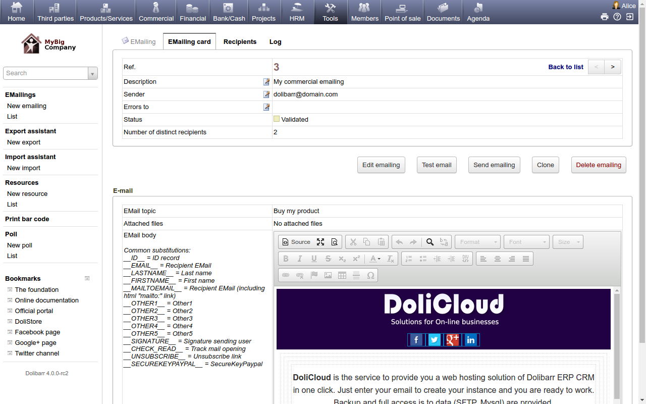 DoliCloud ERP CRM - DoliCloud ERP & CRM