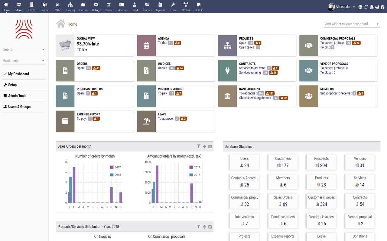 DoliCloud ERP CRM - Screenshot 9