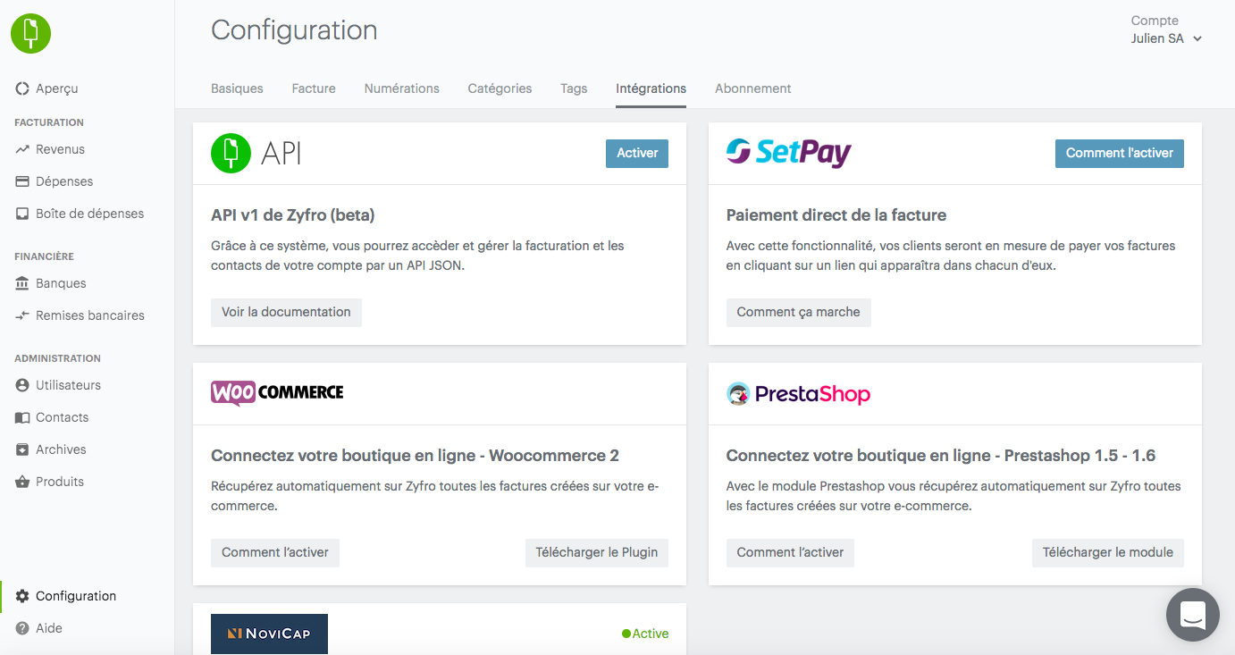 Integrations on Zyfro (e-commerce, payment, financing ...) Integrations on Zyfro (e-commerce, payment, financing ...)