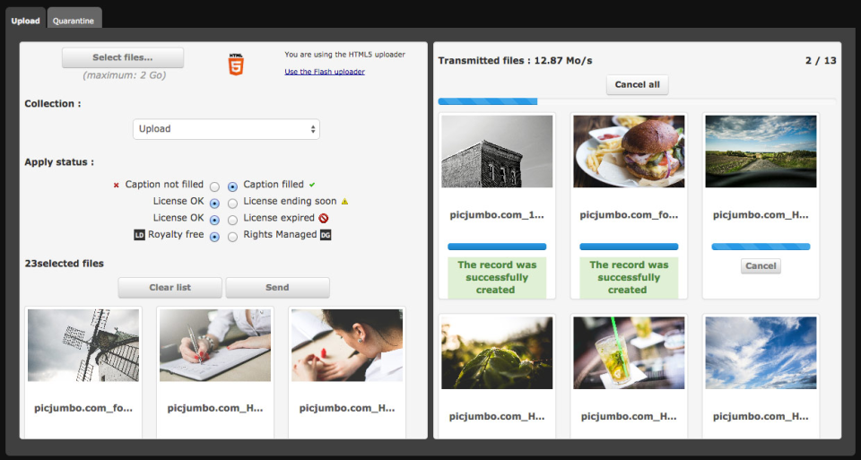 Phraseanet - Upload interface