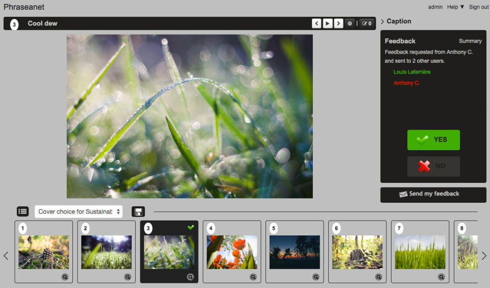Phraseanet - Lightbox interface to validate documents