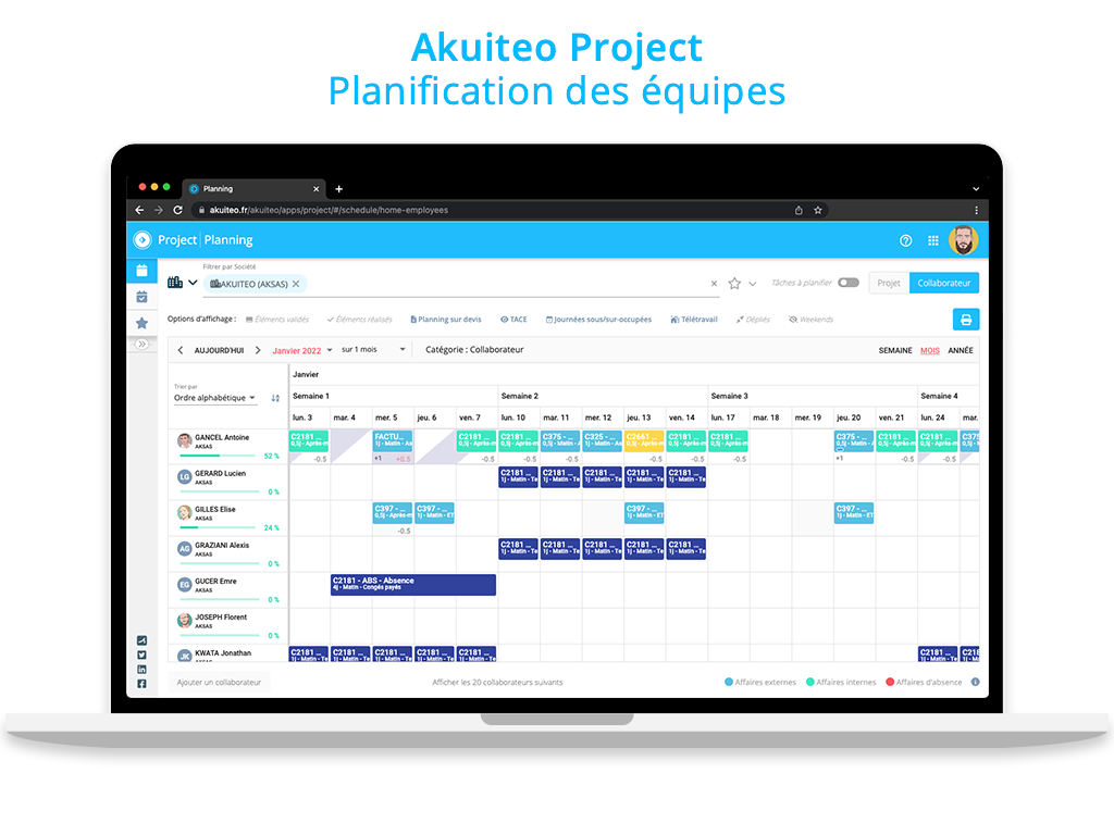 Akuiteo - Akuiteo Project : Planification des équipes et projets