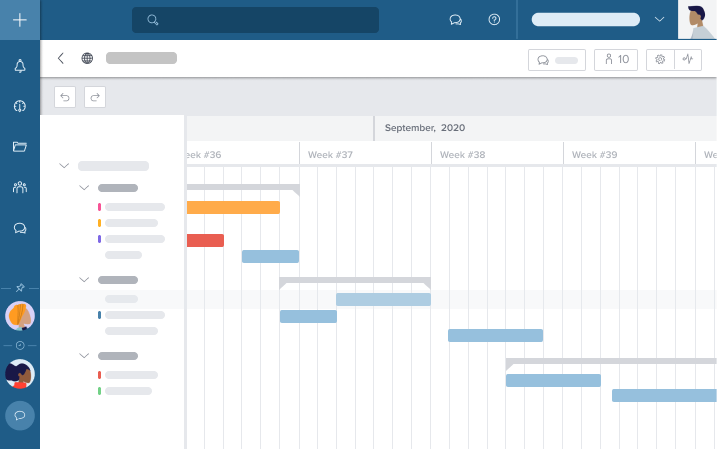 Taskworld - La Timeline met en avant l'avancement du projet et vous permet de rester au courant de ce qui est important pour vous. Ajustez les dates directement depuis la Timeline pour optimiser votre flux de travail.