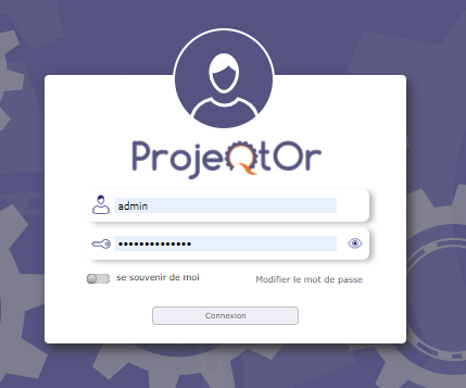 ProjeQtOr - Login Screen
Can also connect through LDAP ou SSO (SAML2)