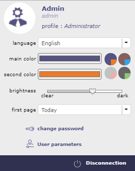 ProjeQtOr - User parameters
Quick access to most used user parameters (more on user screen)
