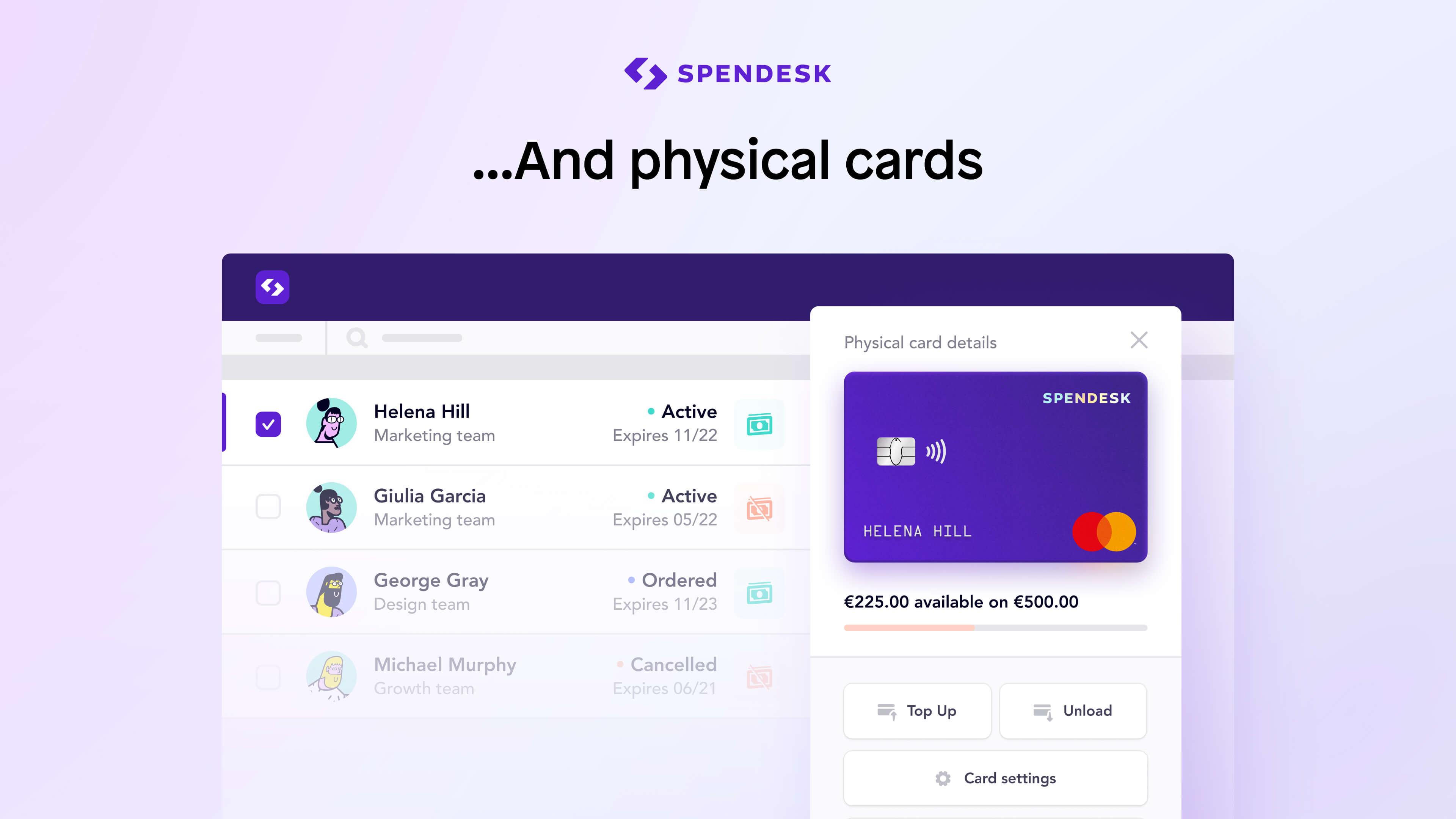 Spendesk - Define individual budgets on debit cards