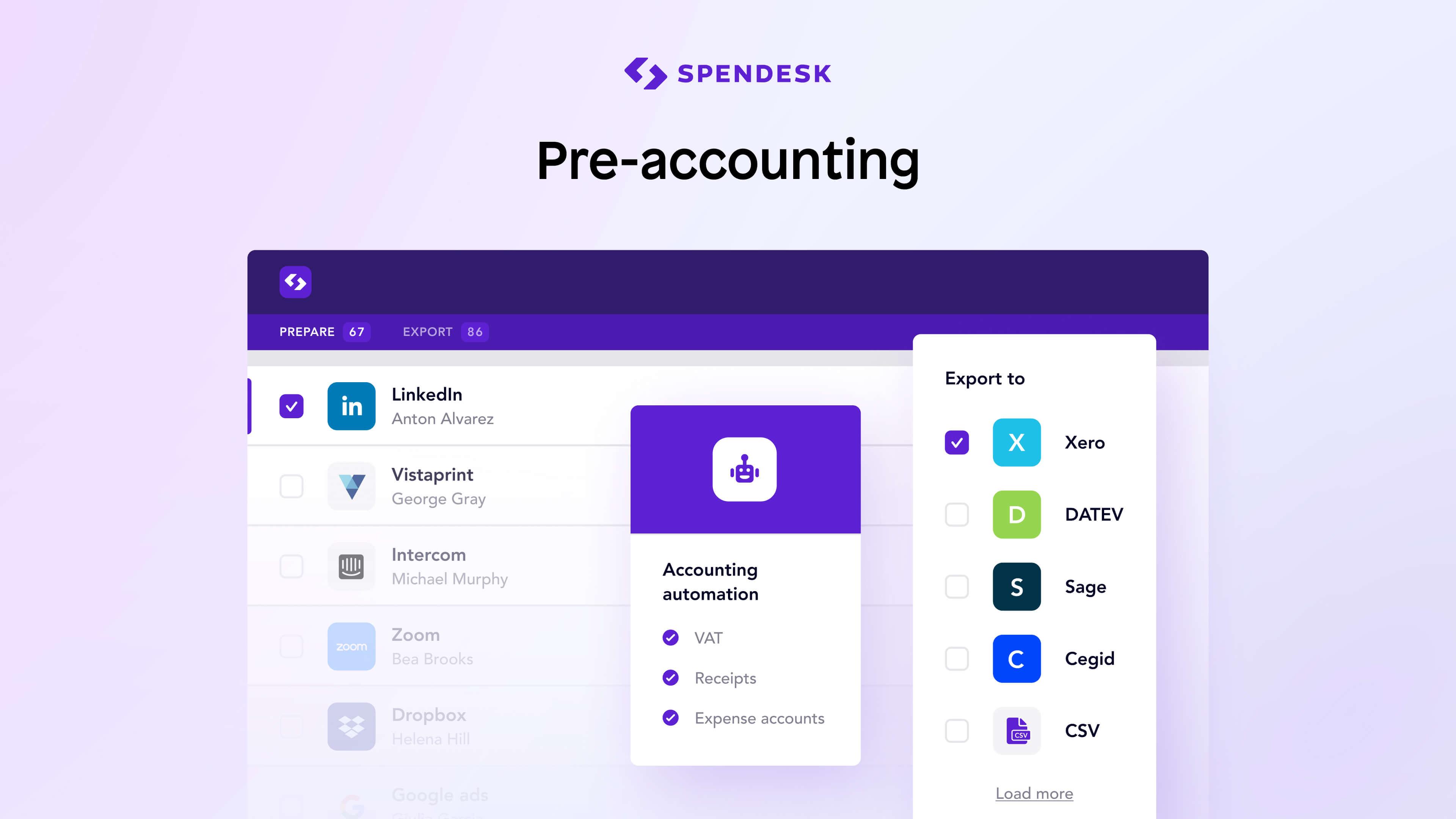 Spendesk - Export Spendesk data to your accounting automation software