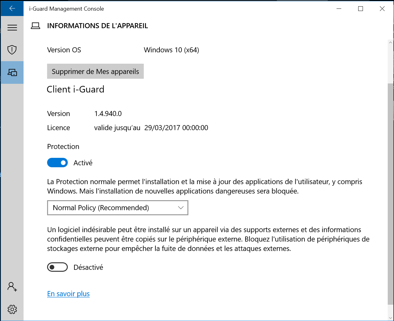 i-Guard - Module DLP : bloque les échanges de données avec Clé USB ou disque USB