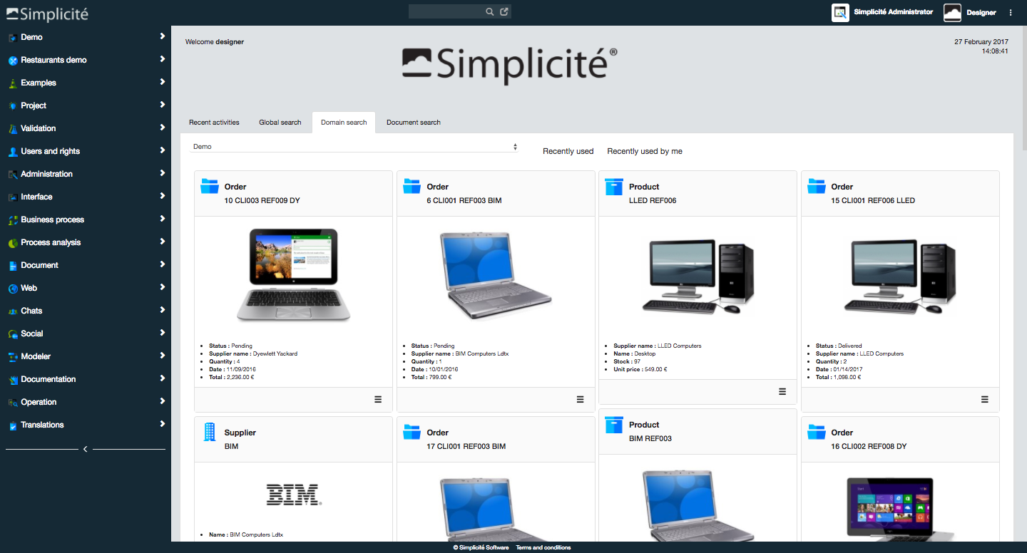 Simplicité Software - Masonry display type (tiles)