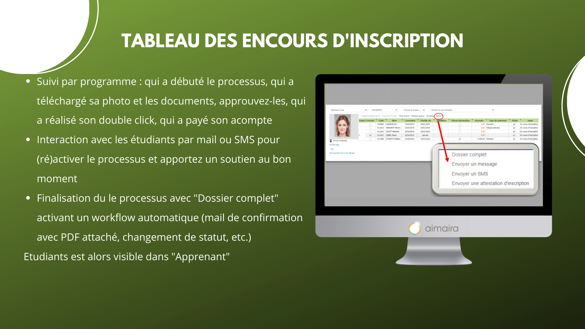 aimaira - encours inscription aimaira erp