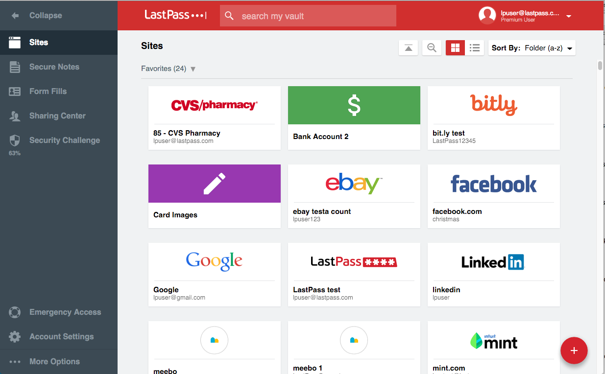 LastPass - Interface de LastPass 3