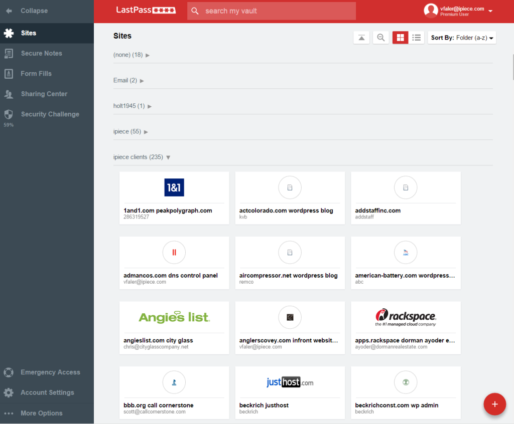 LastPass - Interface de LastPass 1