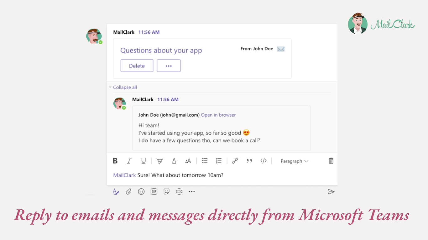MailClark for Slack & MS Teams - Screenshot 6