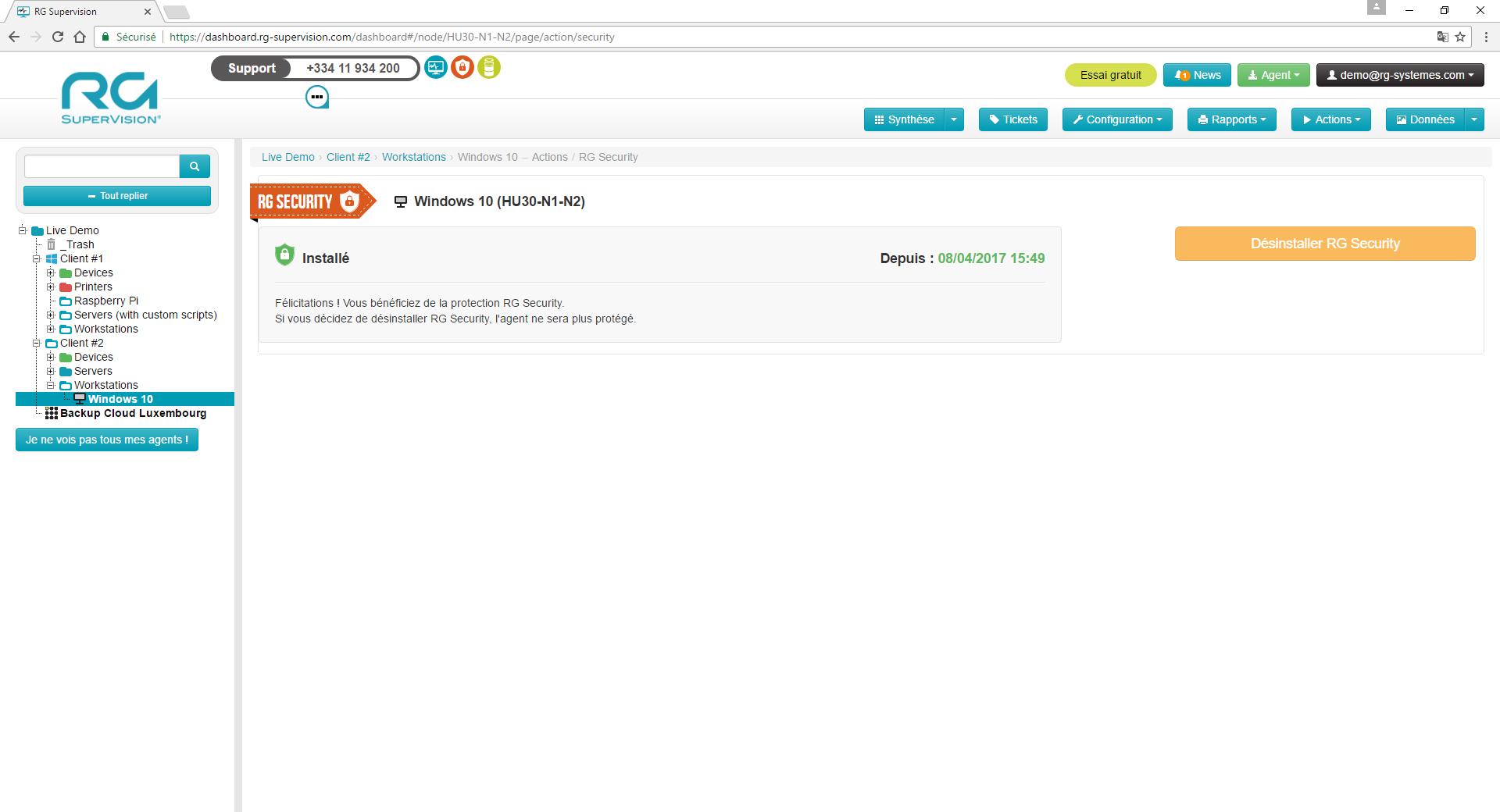RG System Endpoint Security - Vous avez une visibilité sur l'état d’installation de l’agent de sécurité