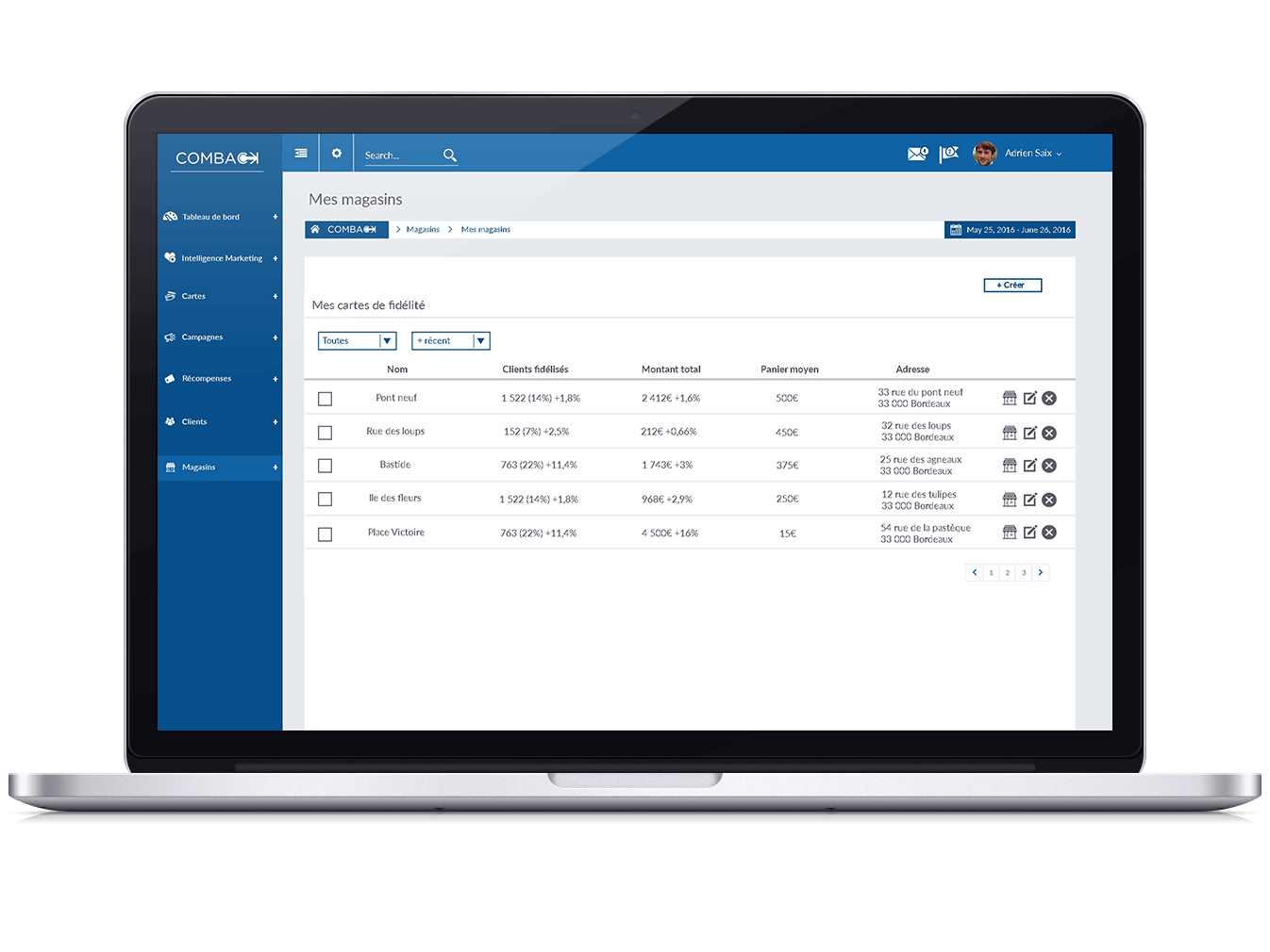 Comback - Gestion magasins