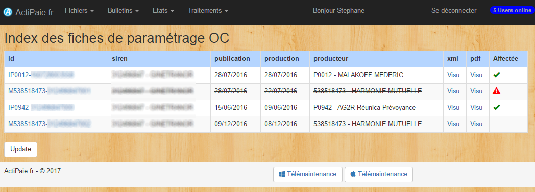 ActiPaie.fr - Réception et intégration de vos fiches de paramétrage OC