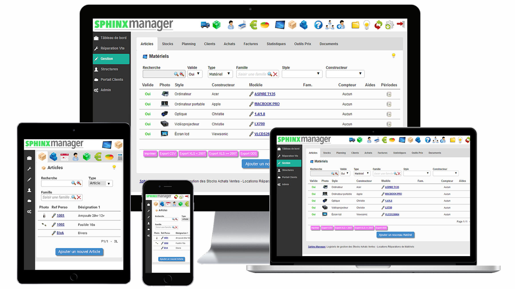 Avis Sphinx Manager : Commerce, SAV, Location, GPAO  Pour le commerce, l’industrie - Appvizer