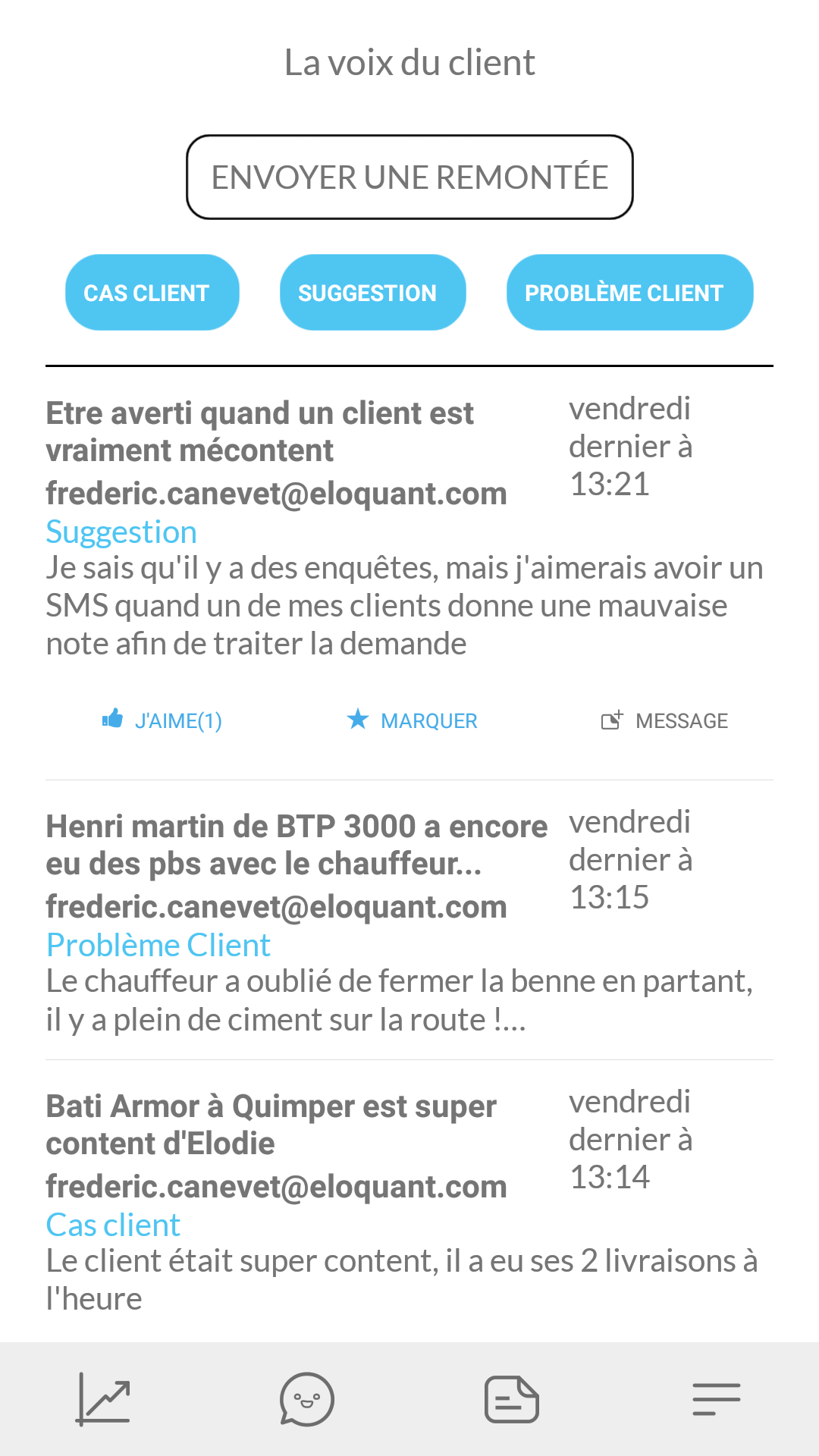 Cockpit de l'Expérience Client - La boite à idée 2.0