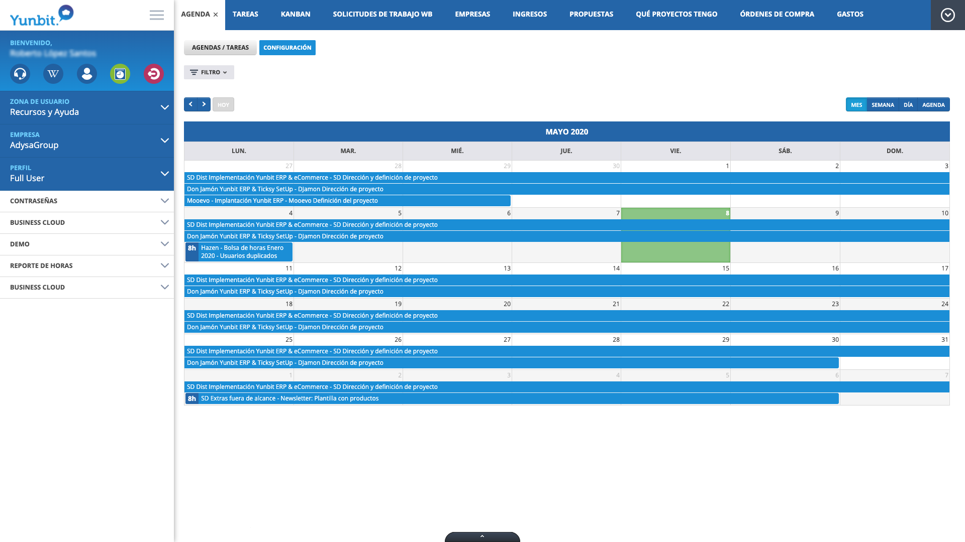 Yunbit ERP Cloud - Agenda