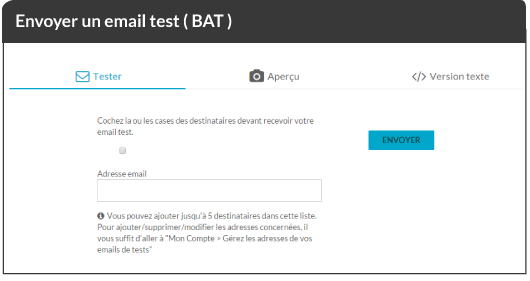 Mailkitchen - Test your emailing sending a BAT